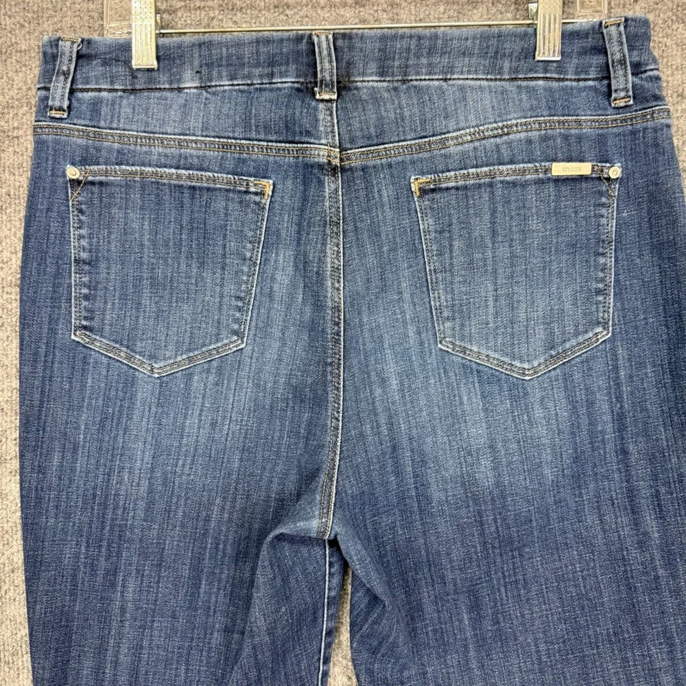 Chicos Jeans 2 Womens‎ 12 Blue Dark Wash So Slimming Girlfriend Ankle Denim